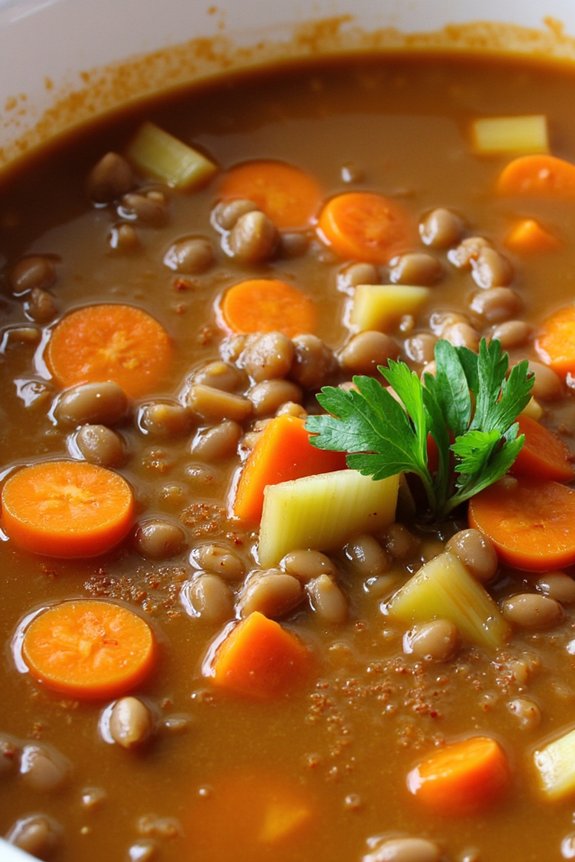 hearty nutritious lentil soup