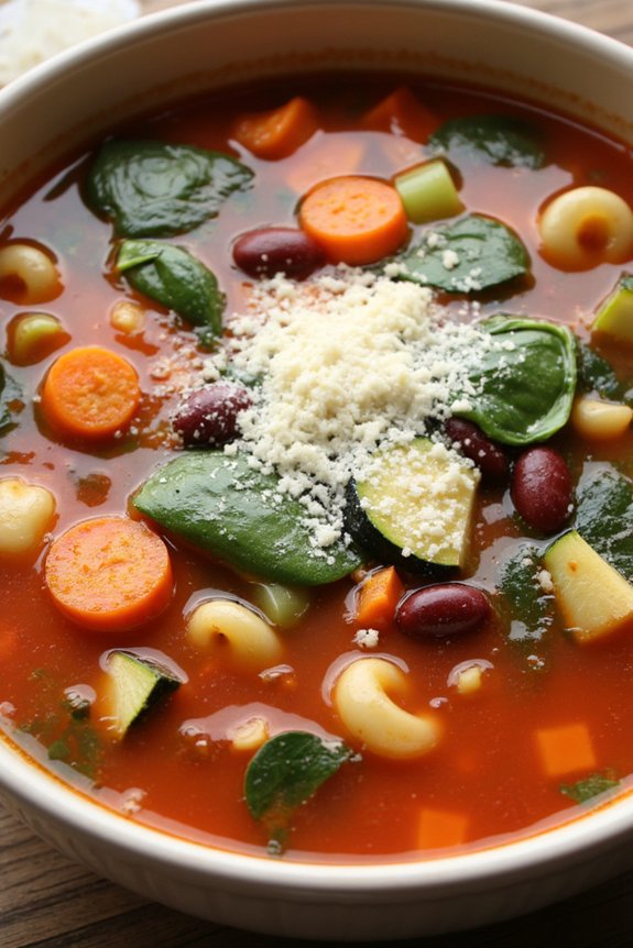 hearty nutritious minestrone soup