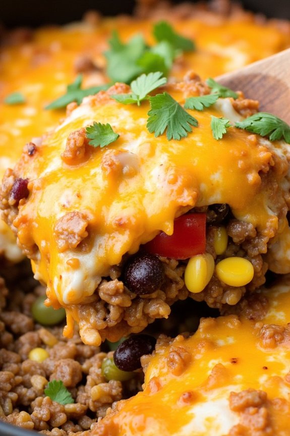 hearty one pan taco casserole