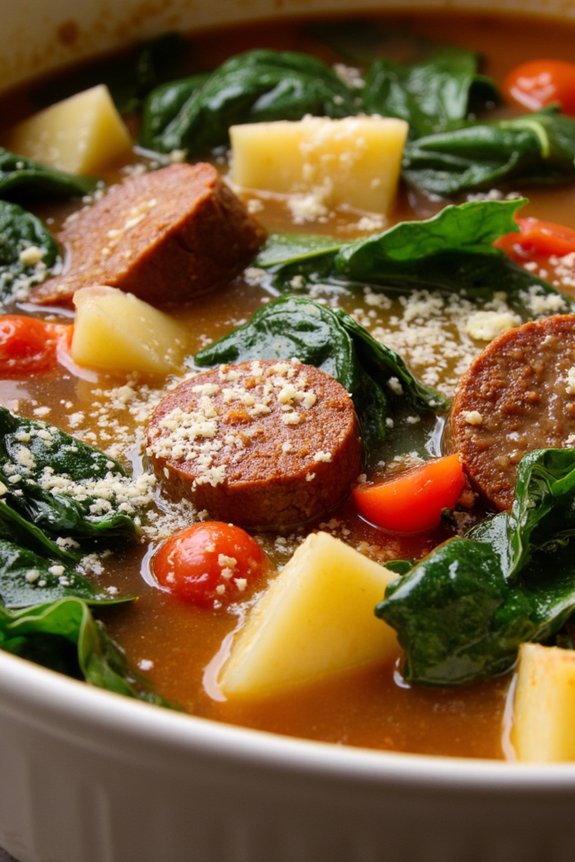 hearty sausage kale soup