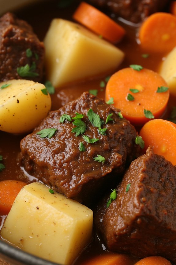 hearty slow cooked beef stew