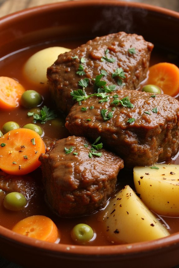 hearty slow cooked beef stew