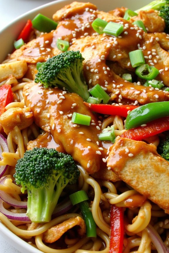 hearty teriyaki chicken noodles