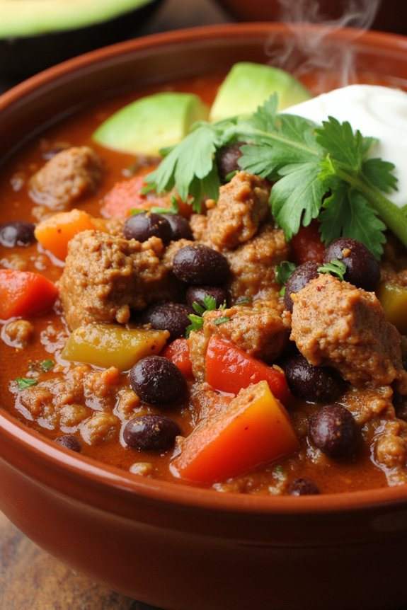hearty turkey black bean chili