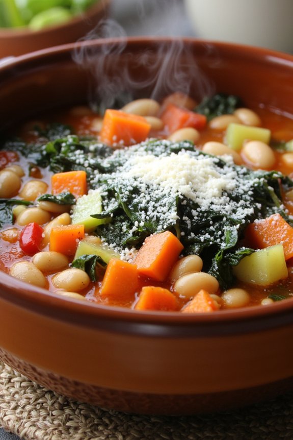 hearty vegetable packed minestrone soup