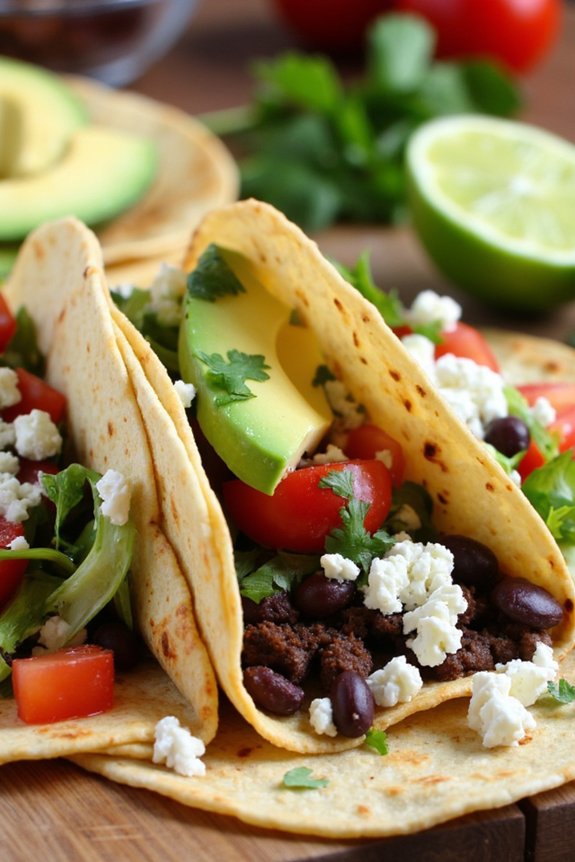 hearty vegetarian black bean tacos