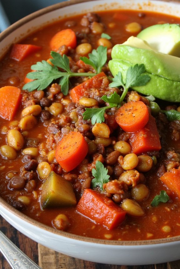hearty vegetarian lentil chili