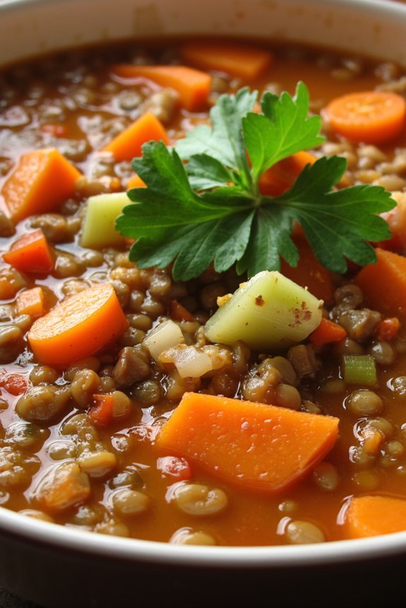 hearty vegetarian lentil soup
