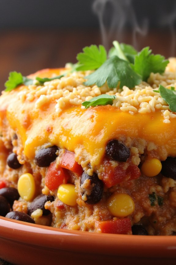 hearty vegetarian mexican casserole