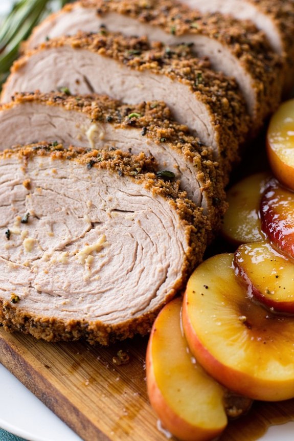 herb crusted pork with apples