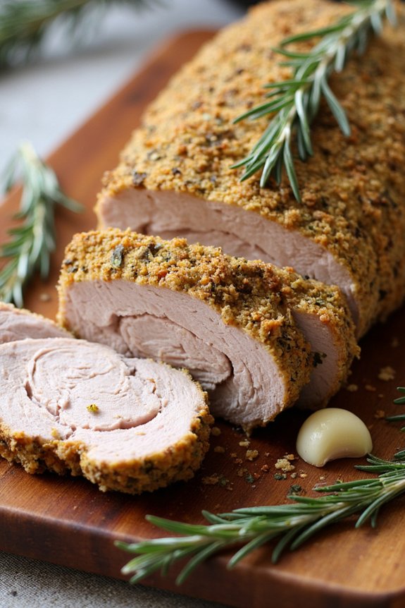 herb crusted roasted pork loin