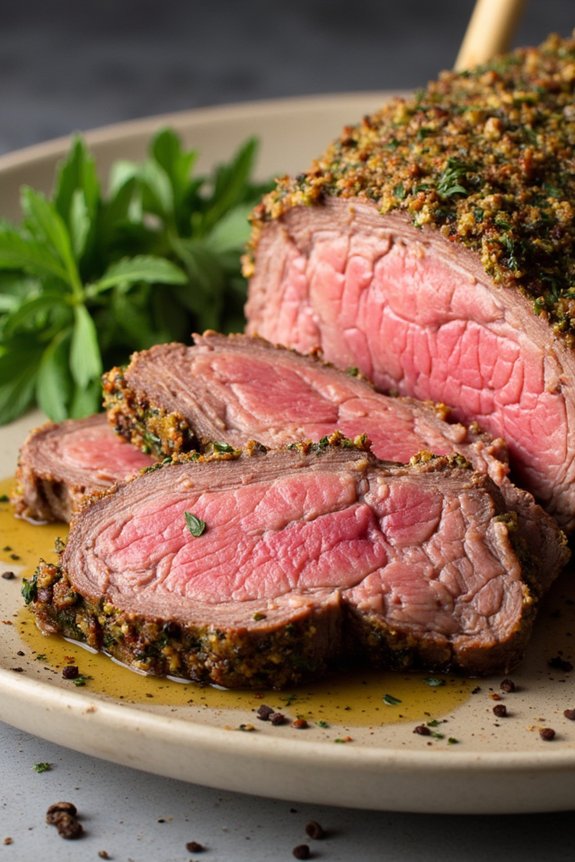 herb crusted succulent lamb dish