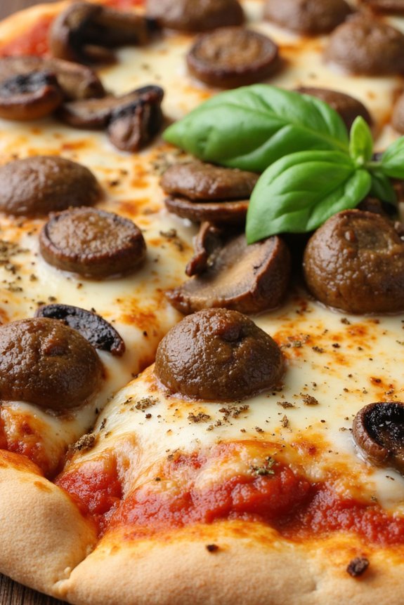 homemade sausage mushroom pizza