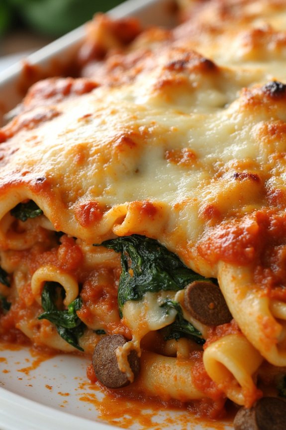 italian sausage spinach pasta bake