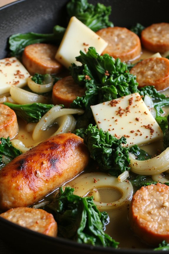 keto friendly sausage kale skillet