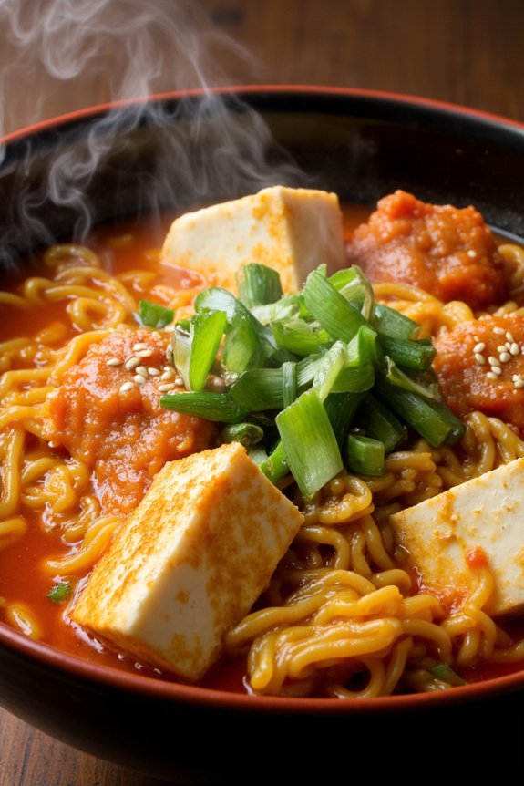 kimchi tofu noodle soup