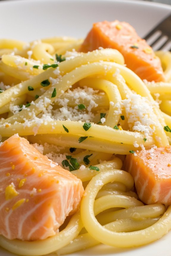 lemon butter salmon pasta delight