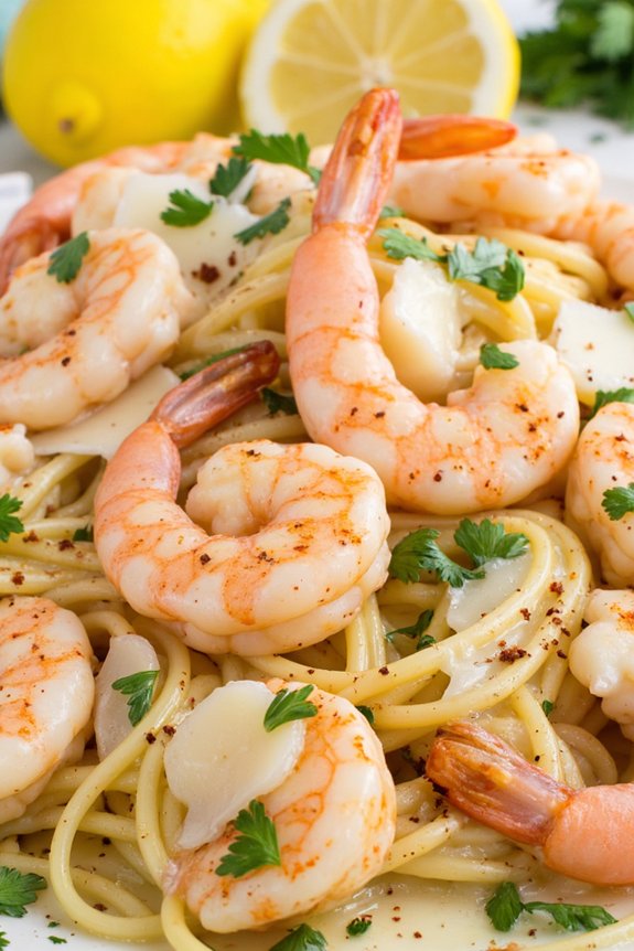 lemon garlic shrimp pasta