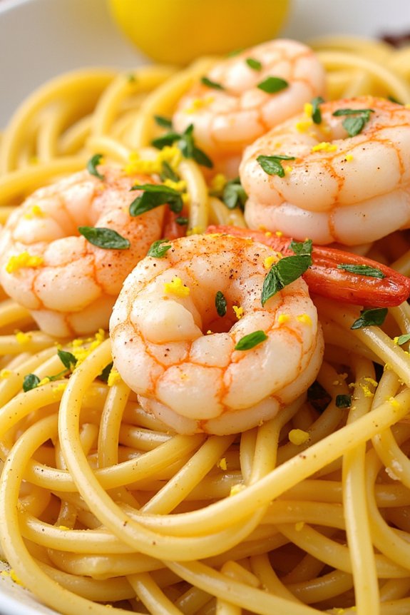 lemon garlic shrimp pasta