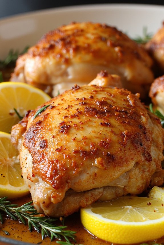 lemon thyme baked chicken thighs