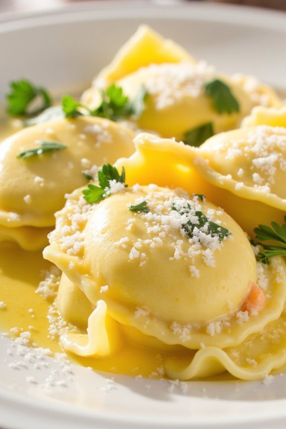 lobster ravioli with lemon butter