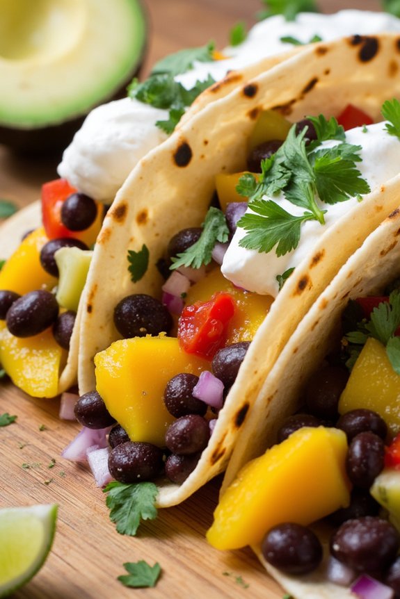 mango black bean tacos