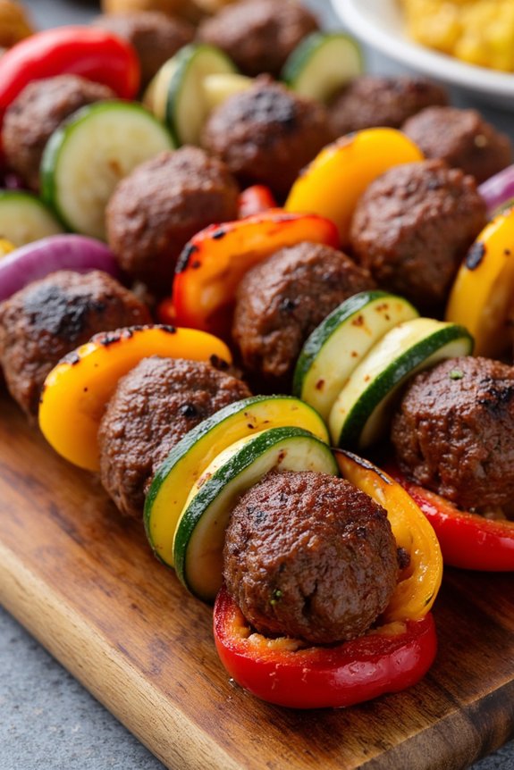 meatball vegetable skewers recipe