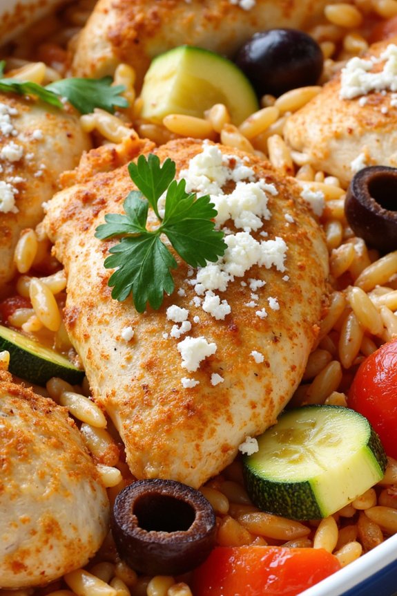 mediterranean chicken orzo casserole