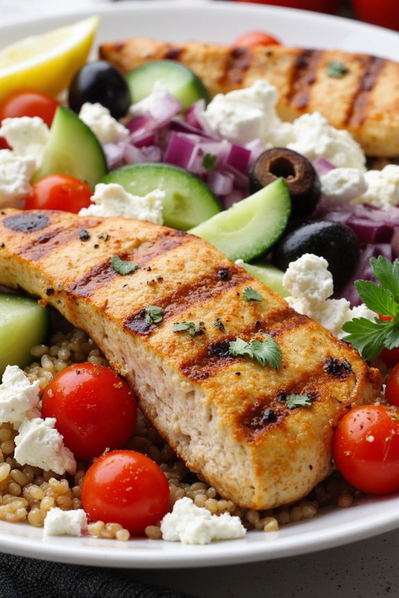 mediterranean chicken quinoa salad