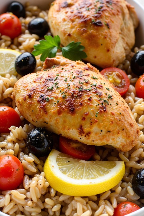 mediterranean chicken rice bake