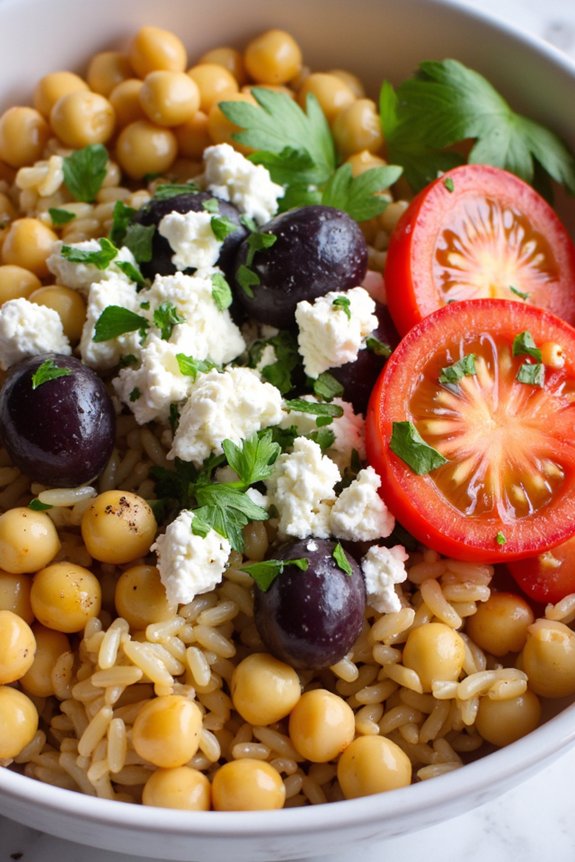 mediterranean chickpea rice bowl