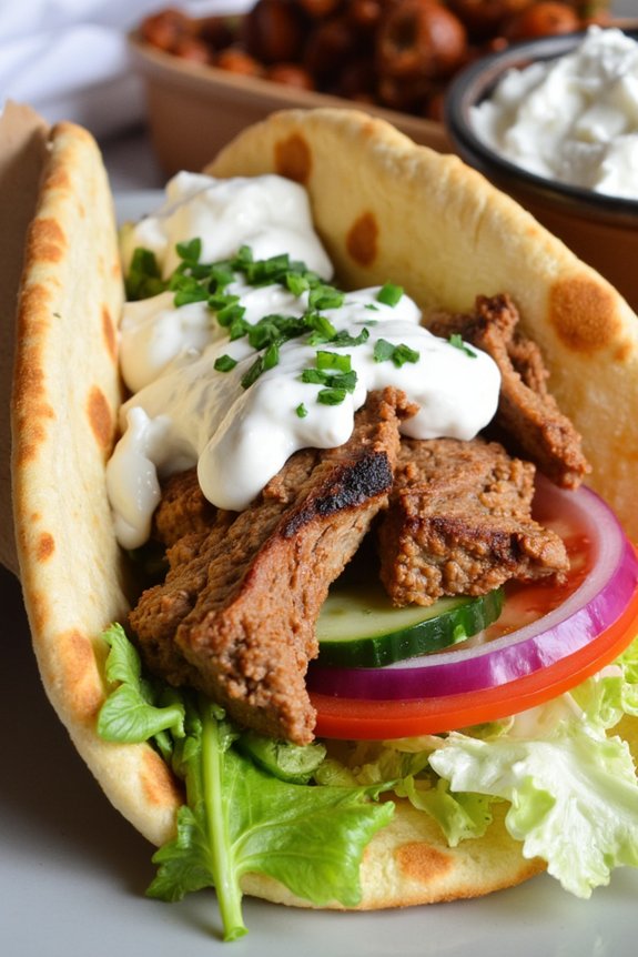 mediterranean flavors in flatbread