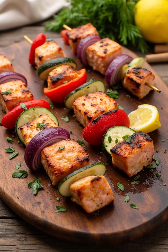 mediterranean grilled salmon skewers