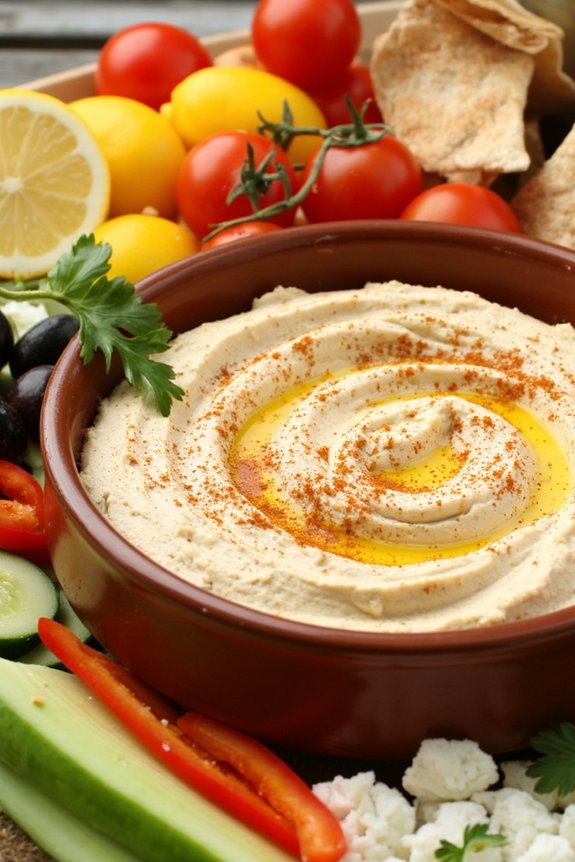 mediterranean hummus veggie platter