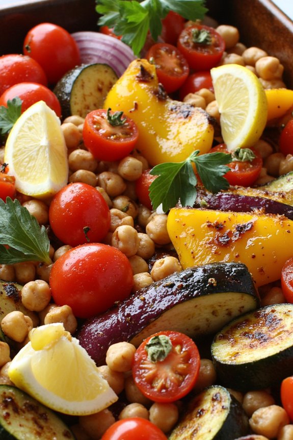 mediterranean roasted vegetable traybake