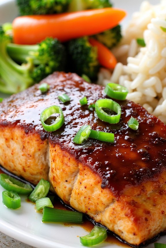 miso glazed succulent salmon