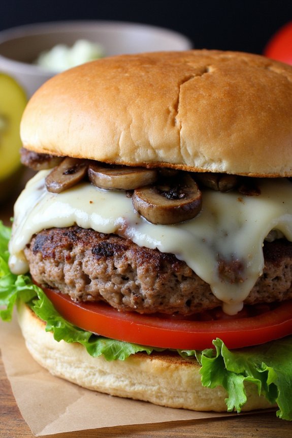mushroom swiss turkey burgers