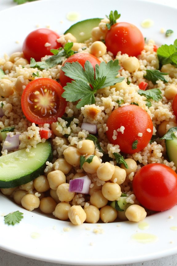 nutritious chickpea quinoa salad