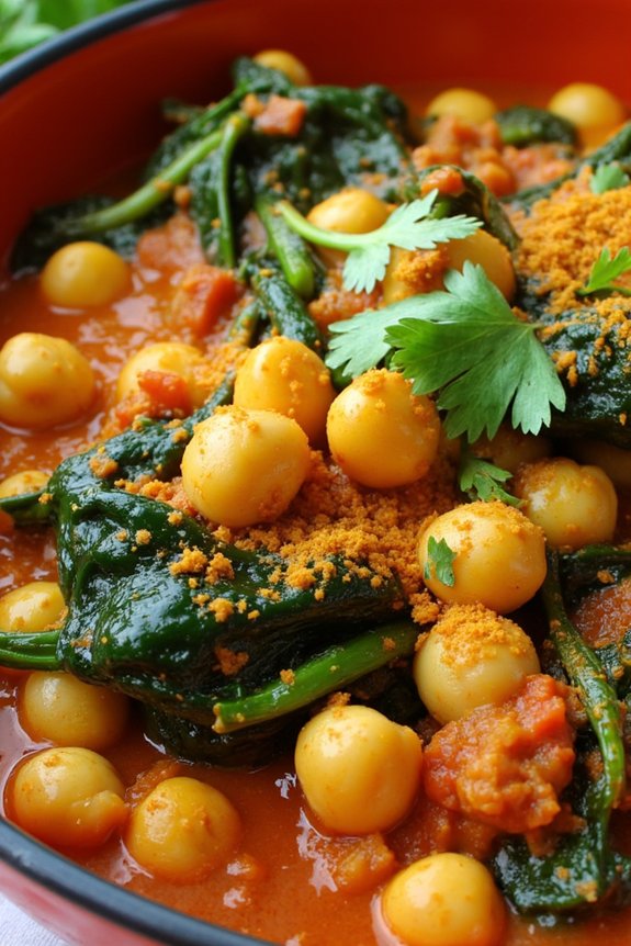 nutritious chickpea spinach curry