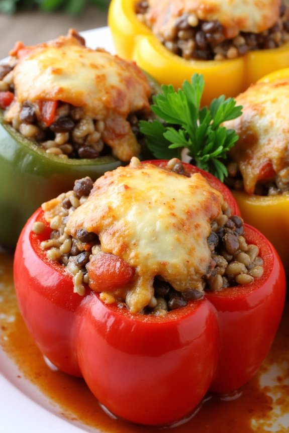 nutritious lentil stuffed peppers
