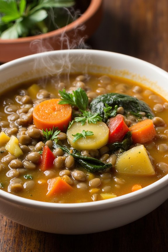 nutritious lentil vegetable soup
