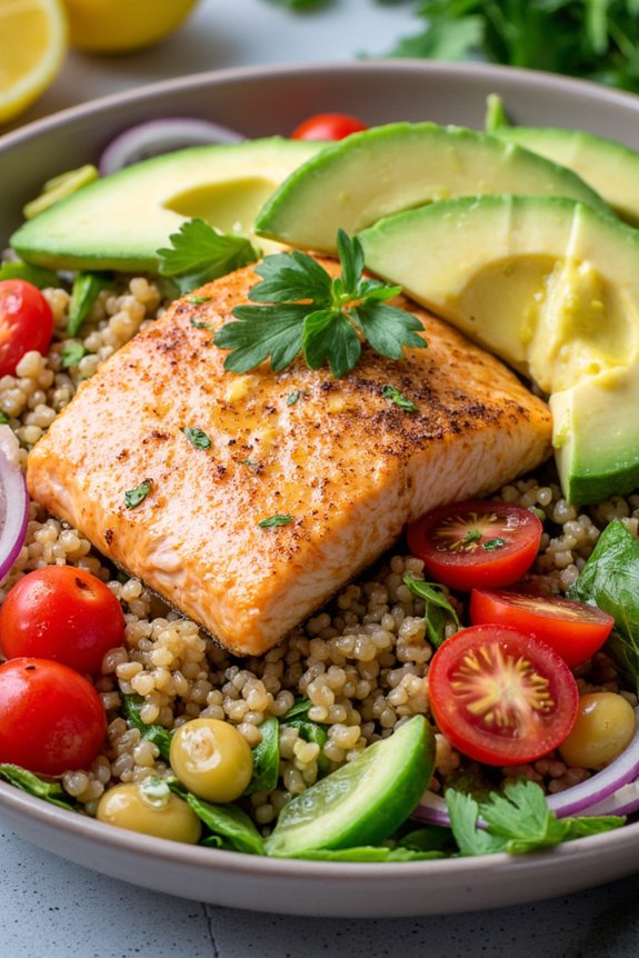 nutritious salmon quinoa salad