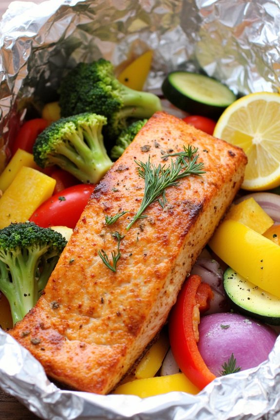 nutritious salmon veggie packets