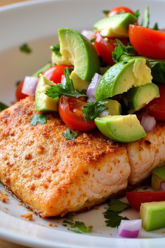 nutritious salmon with salsa
