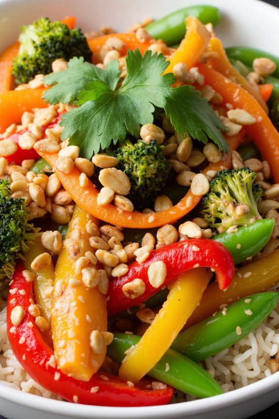 nutty thai peanut veggie stir fry