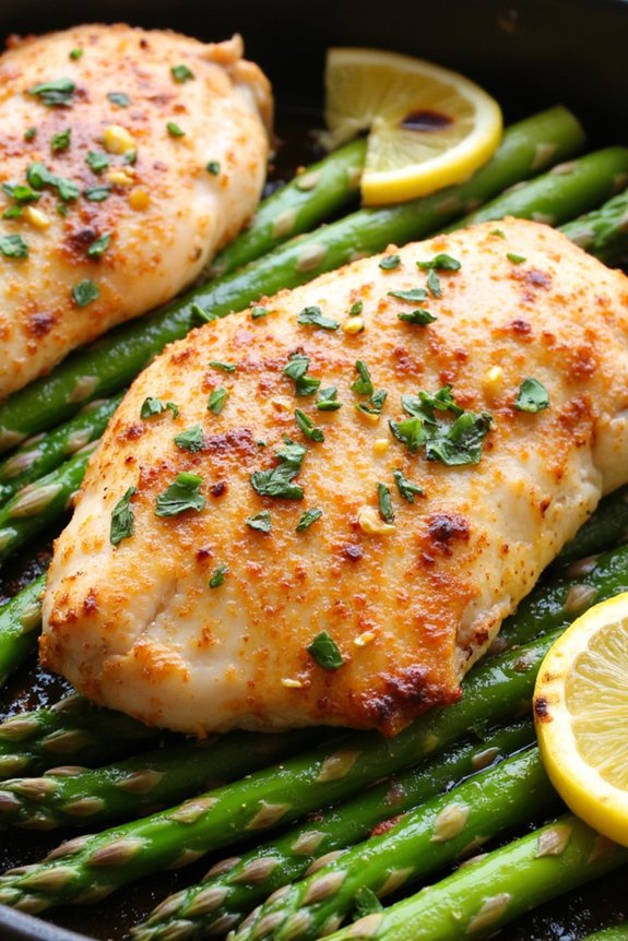 one pan chicken and asparagus