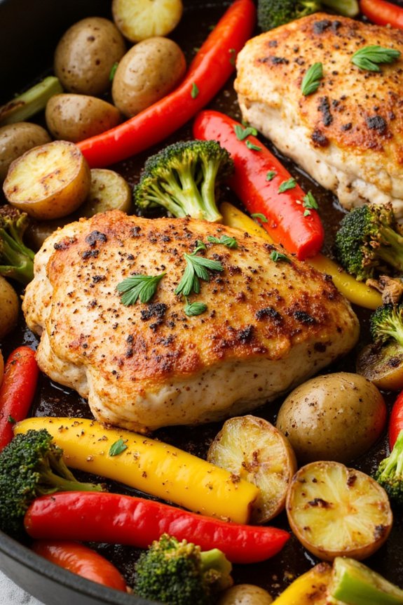 one pan chicken veggies