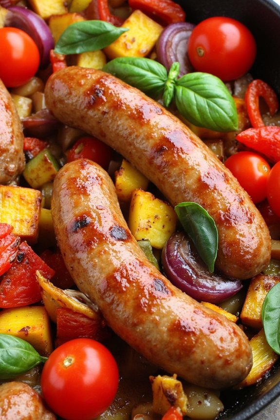 one pan sausage veggie bake