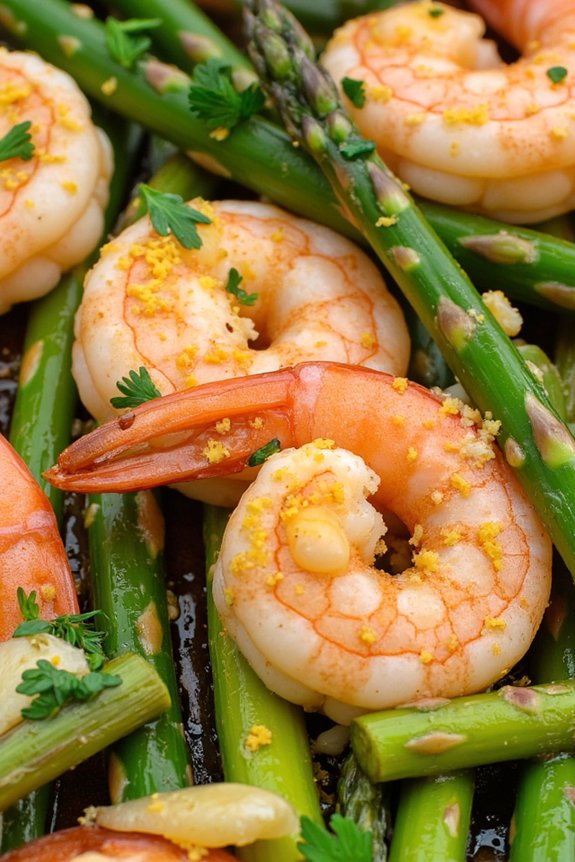 one pan shrimp and asparagus