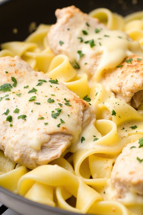 one pot chicken alfredo delight